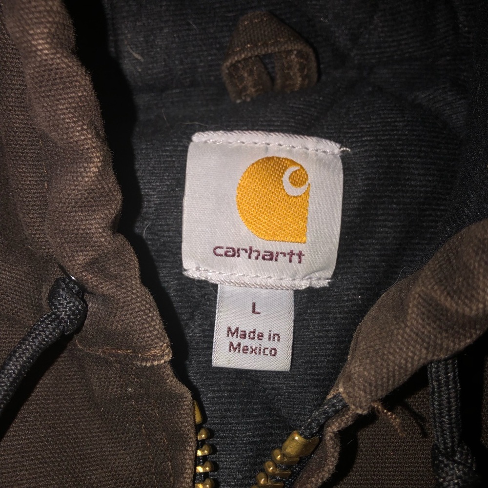Carhartt Dark Brown Hooded Work Jacket - Picture 4 of 5